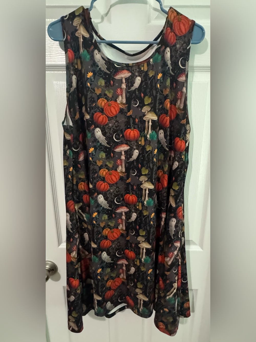 Geek Tropical Tank Top Sleeveless Halloween Pumpkin Ghosts Swing Dress Size 2XL